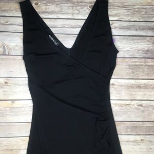 Bebe floral fitted black dress